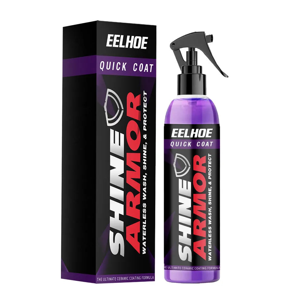 Purple car nano coating spray bottle in 30ml and 100ml sizes with hand spray trigger.