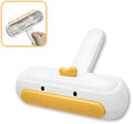 Portable yellow duck pet hair remover with reusable roller brush for furniture and car seats