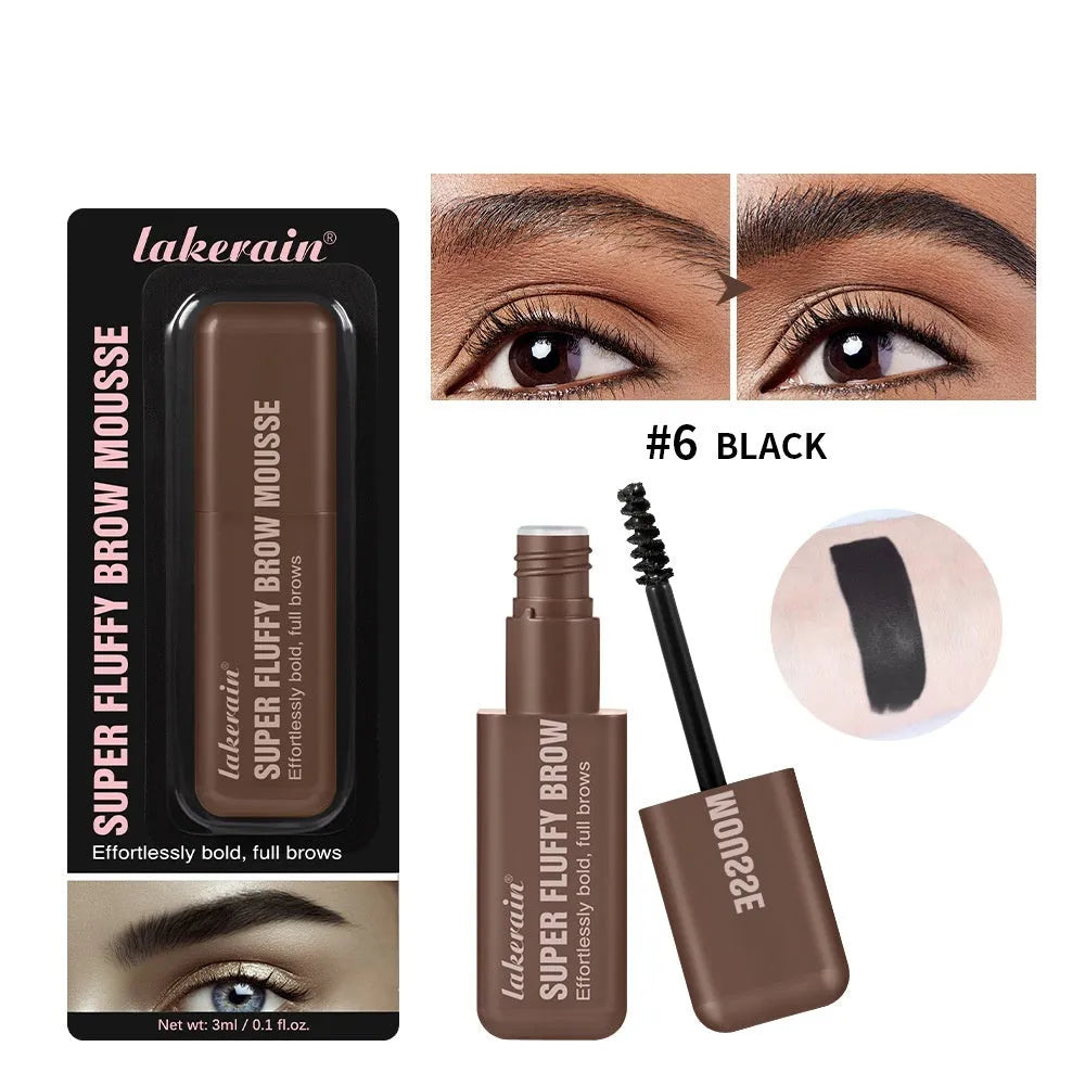 Eyebrow cream mousse tube with six colour shade options for eyebrow shaping