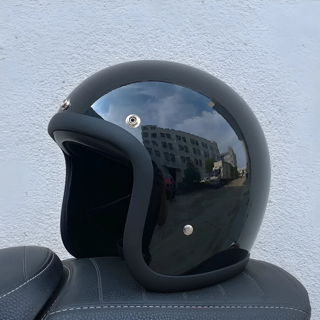 FRP fibreglass motorcycle half helmet shown in cement grey colour, suitable for electric bike commuting.