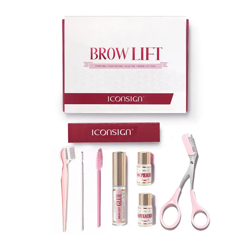 Pink eyebrow quick ironing tool in eyebrow scalding suit kit for keratosis treatment and brow styling