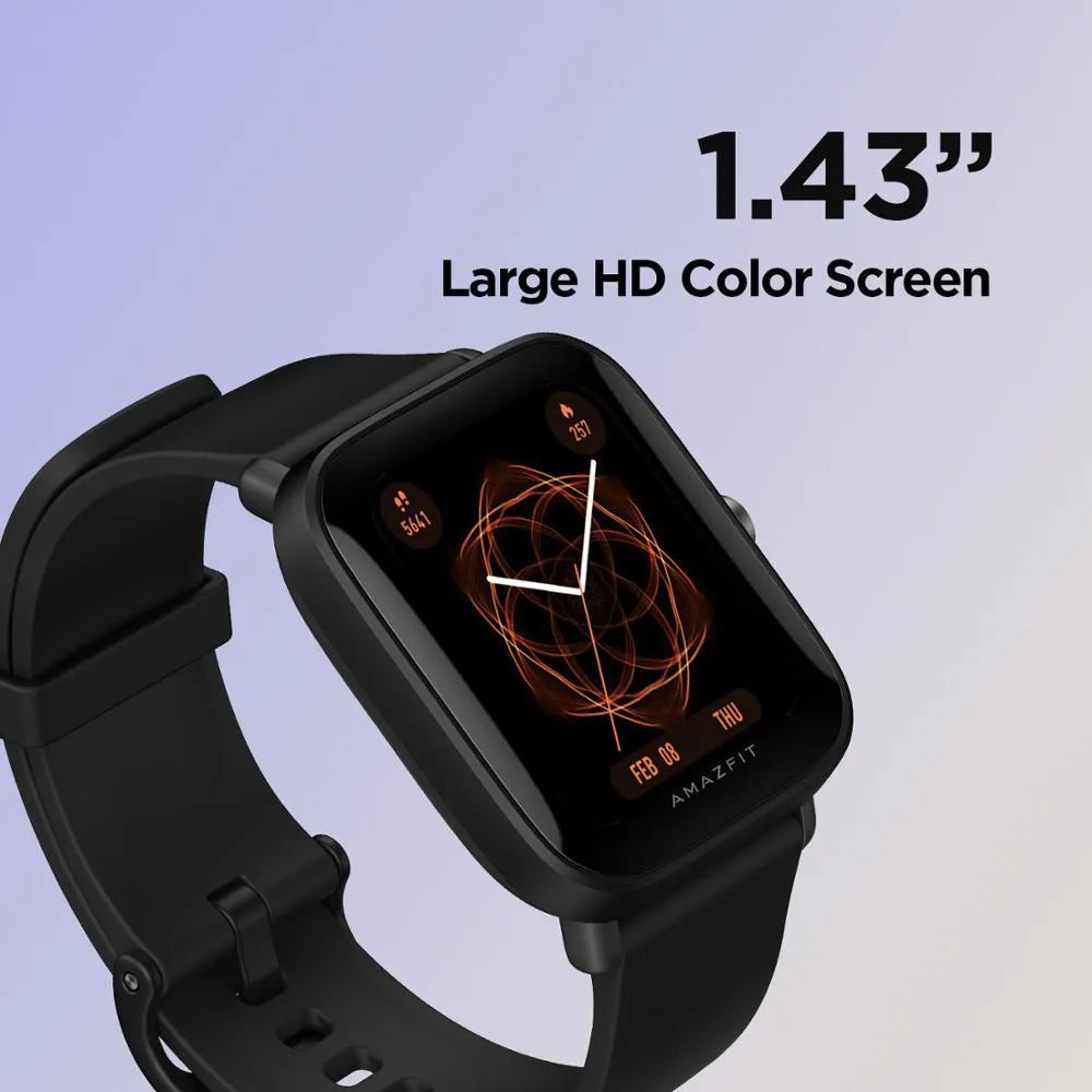 Smartwatch with 1.54-inch full touch screen, TPU wrist strap, Bluetooth calling and music playback, available in black, green, and pink