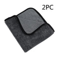 Gray microfiber car wash towel 40x40cm folded on white background