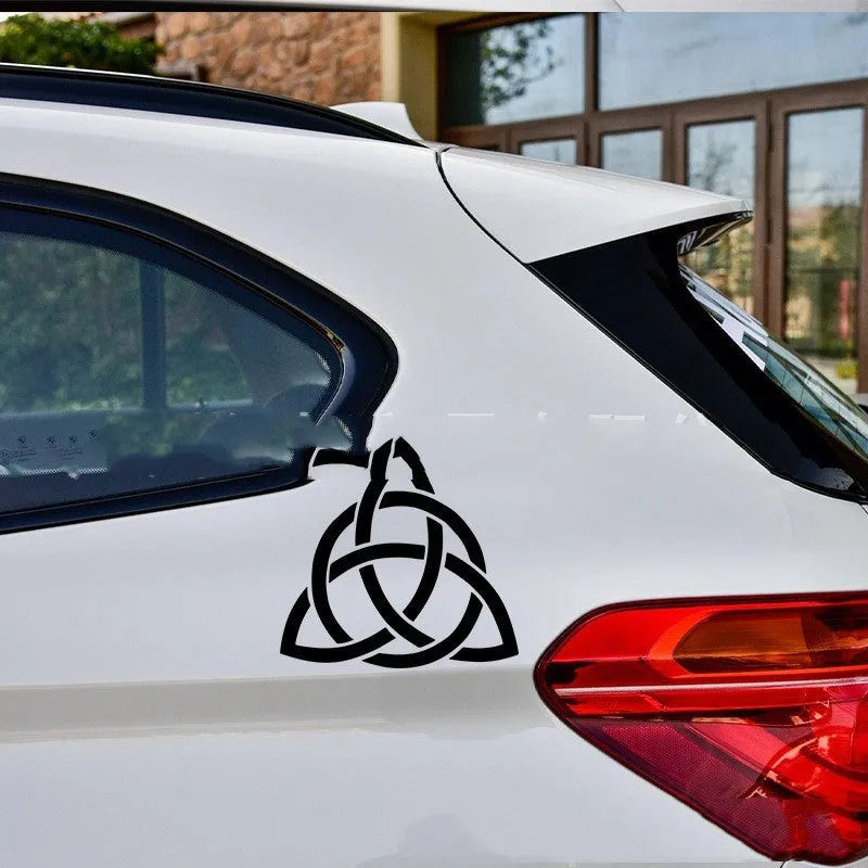 Waterproof car body sticker decal shown in matte black, white, and reflective laser colour options