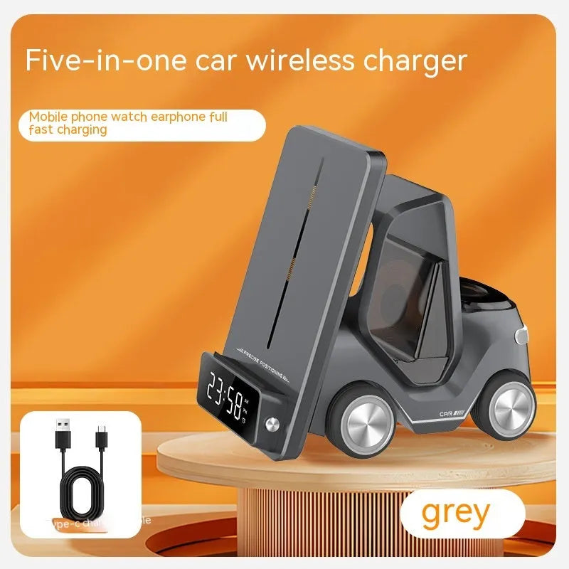 Wireless charging bracket with 15W fast charging in grey, orange, white and yellow colours