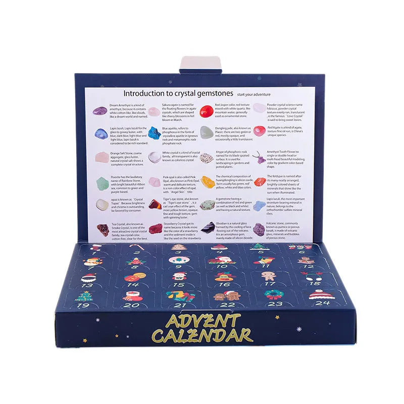 Christmas Doll Countdown Calendar Advent Crystal Stone Mine Standard blind box with rough stone style stone toy