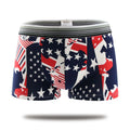 Cartoon print mid-waist polyester boxer briefs men's underwear elastic waistband