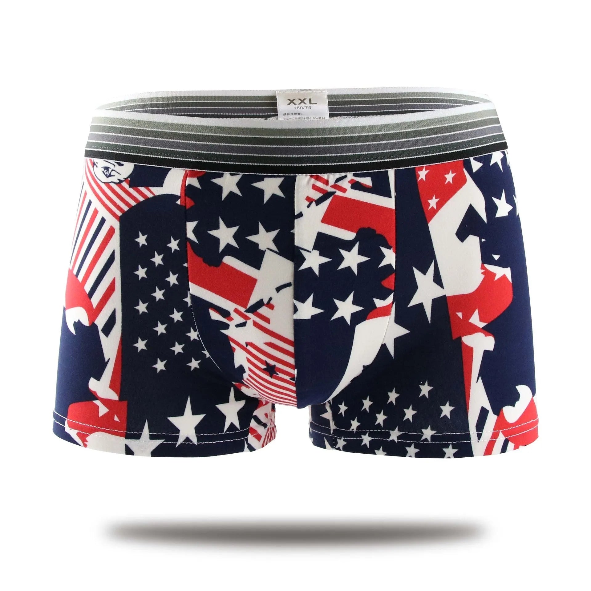 Cartoon print mid-waist polyester boxer briefs men's underwear elastic waistband