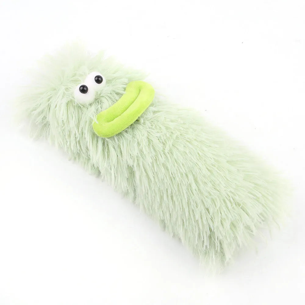 Colourful cat pillow toy with plush material and crinkle sound feature for indoor feline play