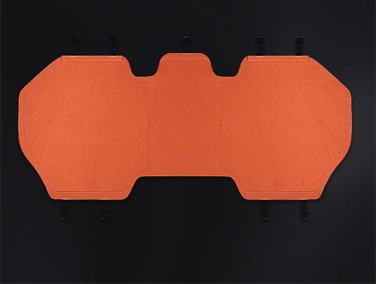 Ultra-thin tailored leather car seat cover with gradient hole pattern in Hermes orange colour