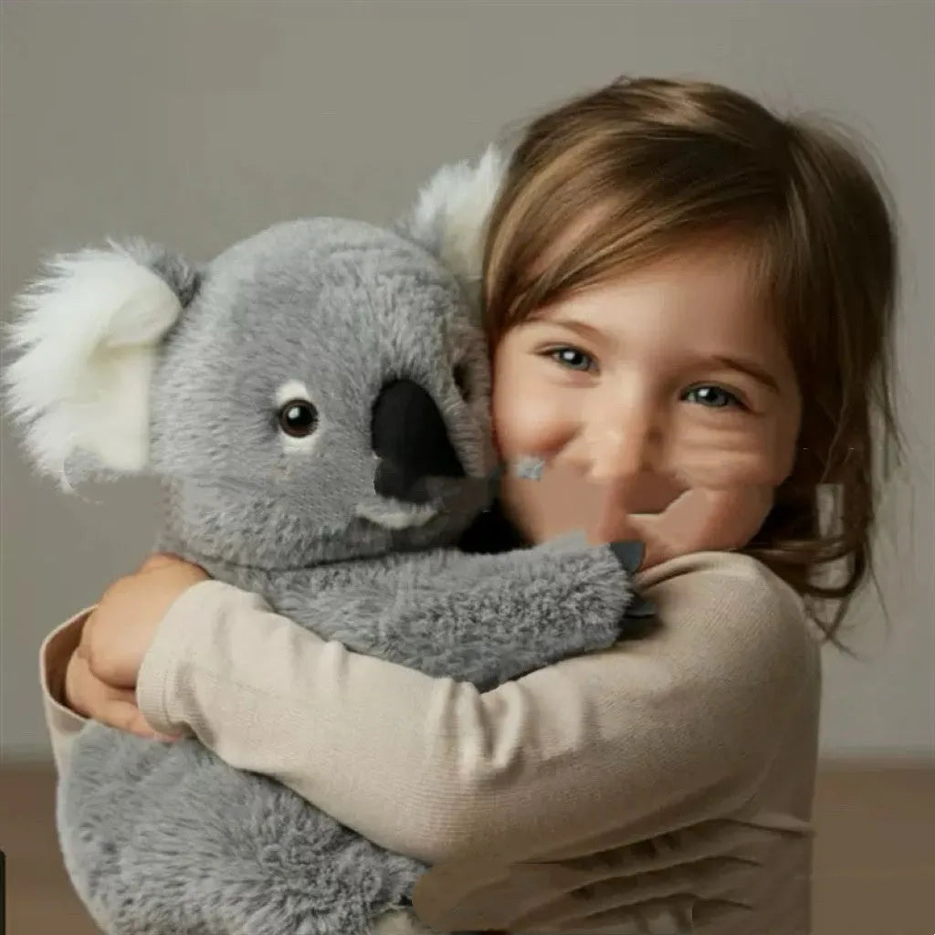 Grey cartoon koala plush toy, 15 x 12 x 10 cm, in OPP package for decoration and gifting
