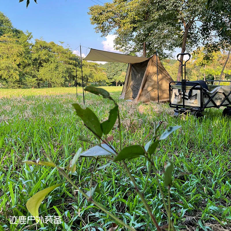 Two-person lightweight camping tent, 1500g, waterproof over 3000MM, single layer, brown, two aluminium alloy rods