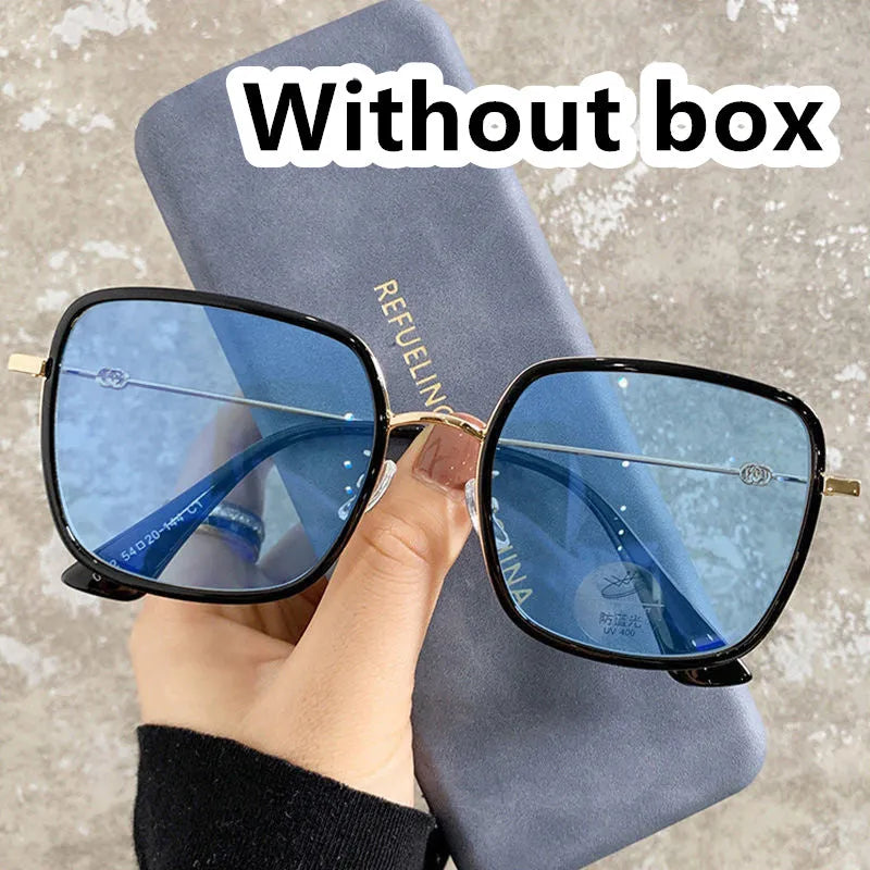 Photochromic large frame myopia glasses with anti-blue light lens function, multiple prescription options