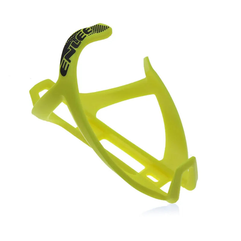 TPR plastic mountain bike water bottle cage with PVC fittings in fluorescent yellow