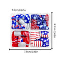 Red and blue multicolour glitter nail art tip stickers in a 4-pack for Independence Day designs.