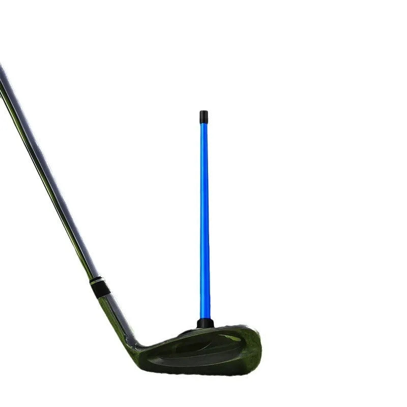 Blue aluminium alloy golf swing trainer with magnetic directional alignment bar