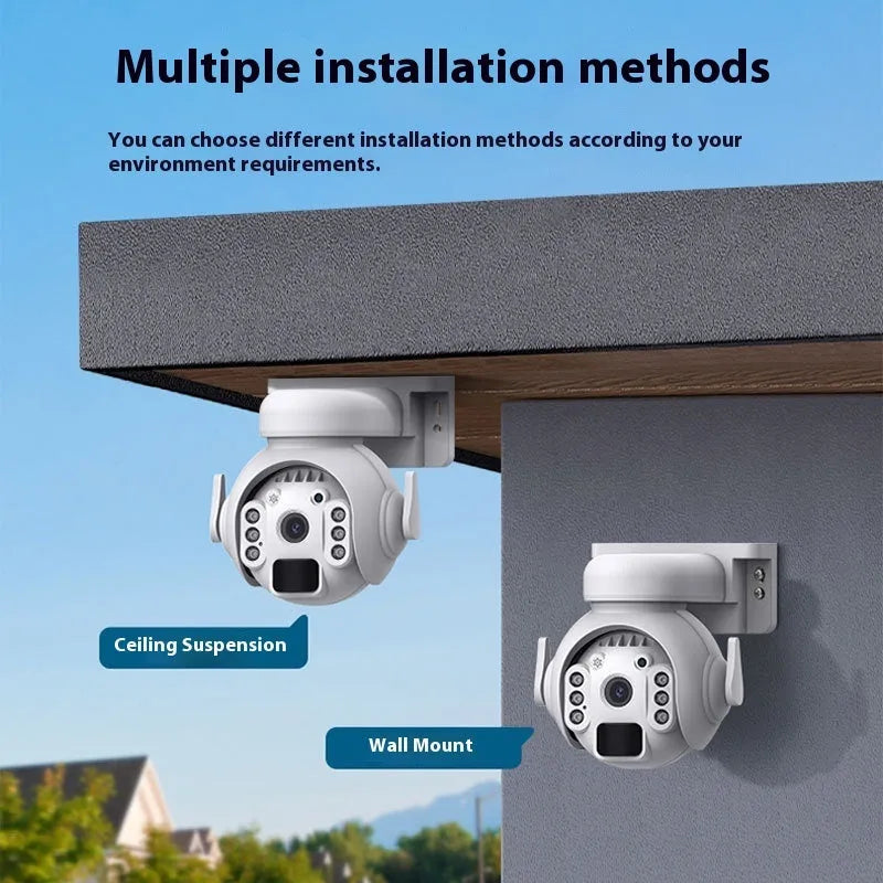 Solar-powered security camera with full colour night vision in camouflage finish