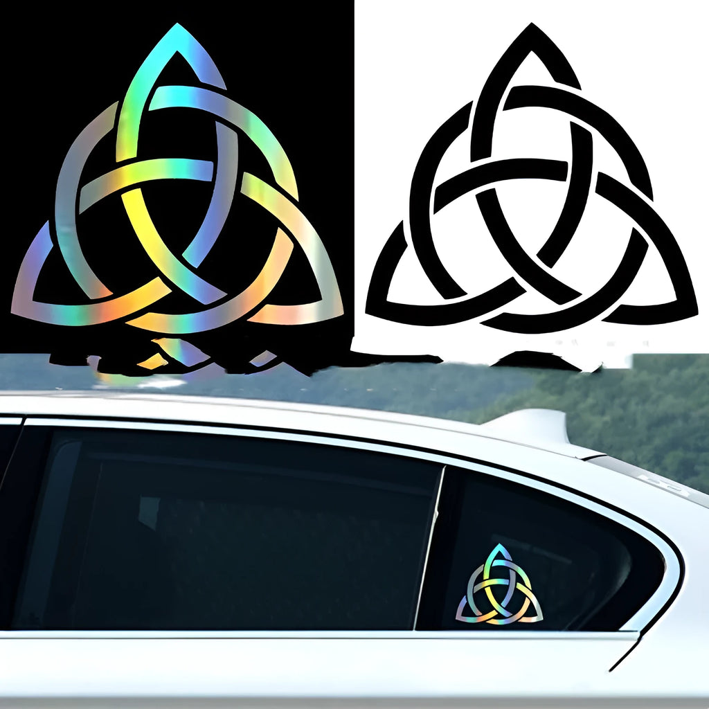 Waterproof car body sticker decal shown in matte black, white, and reflective laser colour options