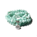 Angel Echeveria natural stone bracelet with geometric lotus shape for women.