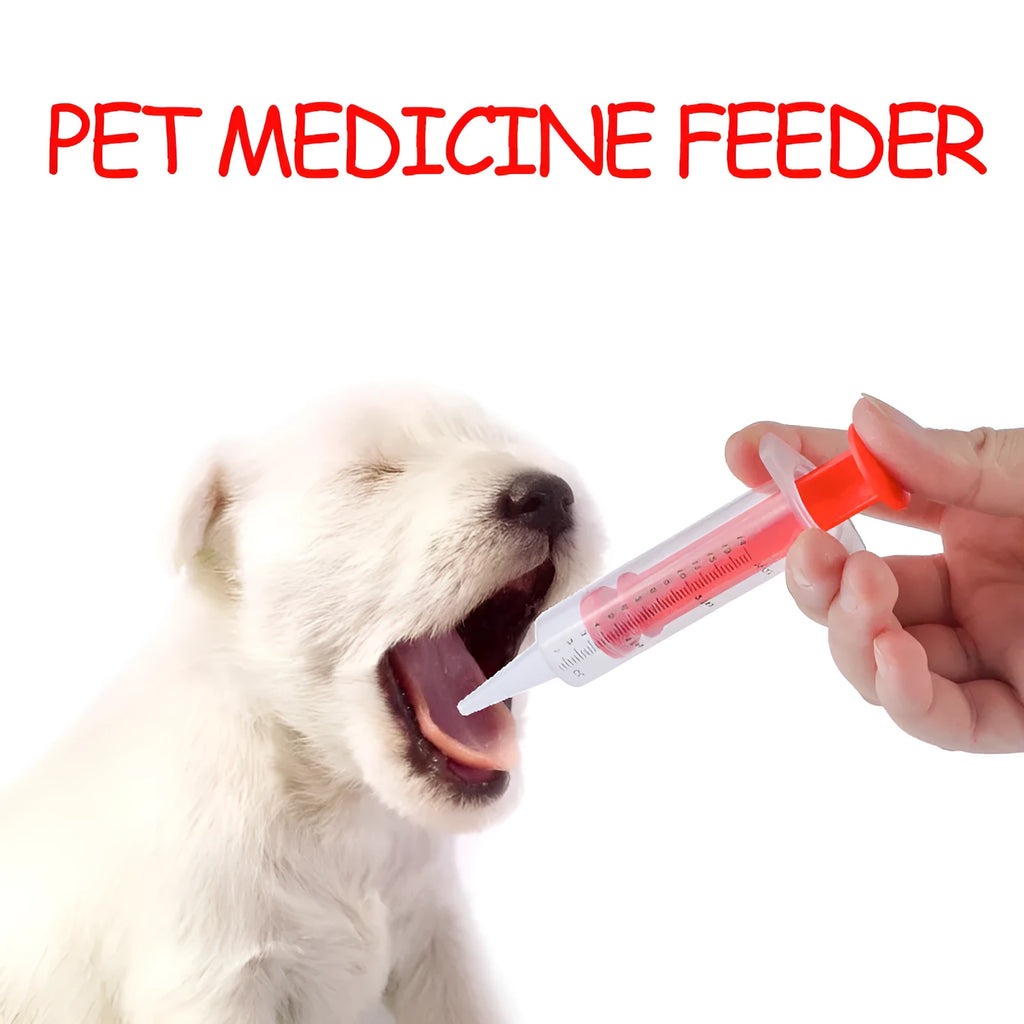 Two-piece soft-tip pet pill shooter set for cats and dogs with silica gel syringe