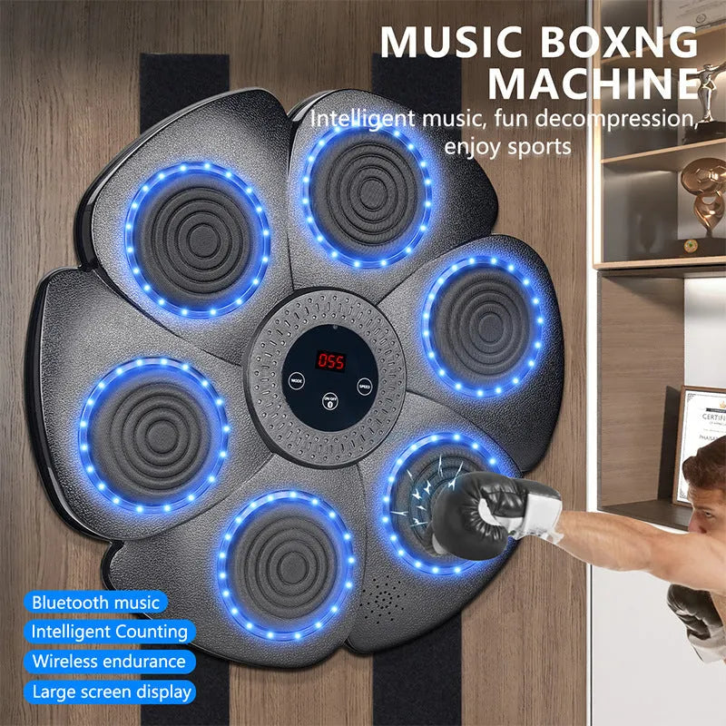 Smart music boxing machine wall target with Bluetooth and LED lights