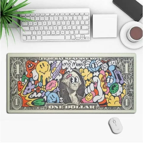Custom anime pattern gaming mouse pad with non-slip rubber cloth base on desk