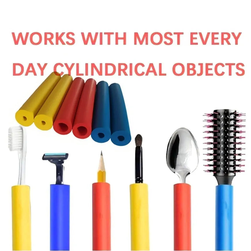 Pack of flexible rubber grip hoses for fitting over tool and pen handles.