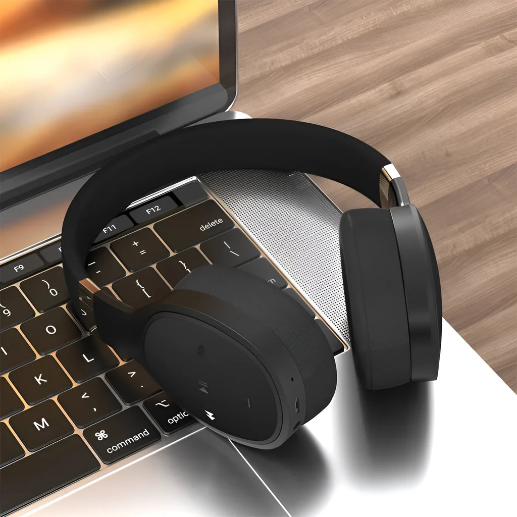 Folding wireless sports Bluetooth headset in black, white, grey, or blue colour with 40mm drivers