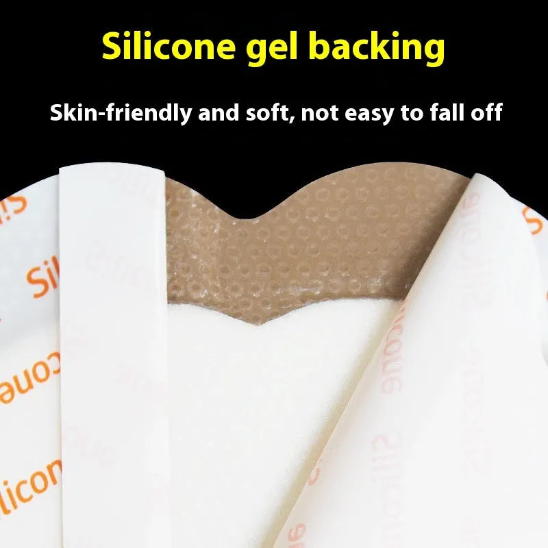 A large skin-coloured silicone gel foam sticker for bedsore prevention on a white background.