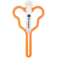 Dog waste bag holder with hands-free clip and Velcro strap attached to a dog leash