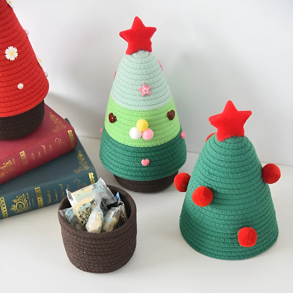 Cotton thread storage basket with modern simplicity design for hallway Christmas decorations