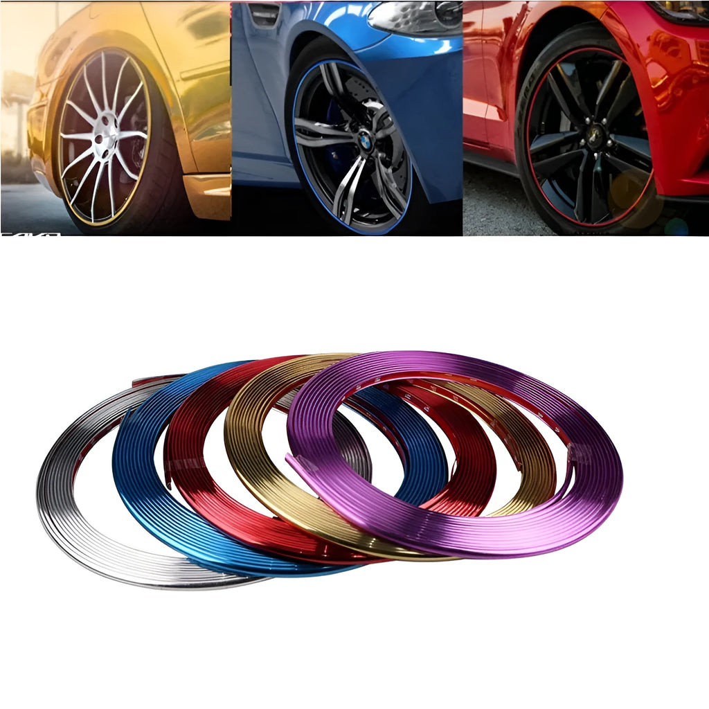 Electroplated purple PVC wheel hub trim sticker on 8 metre roll for vehicle decoration