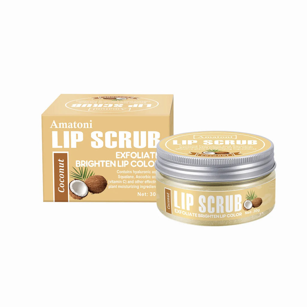 30g fruit flavour lip scrub cream in coconut, raspberry, vanilla or watermelon scents