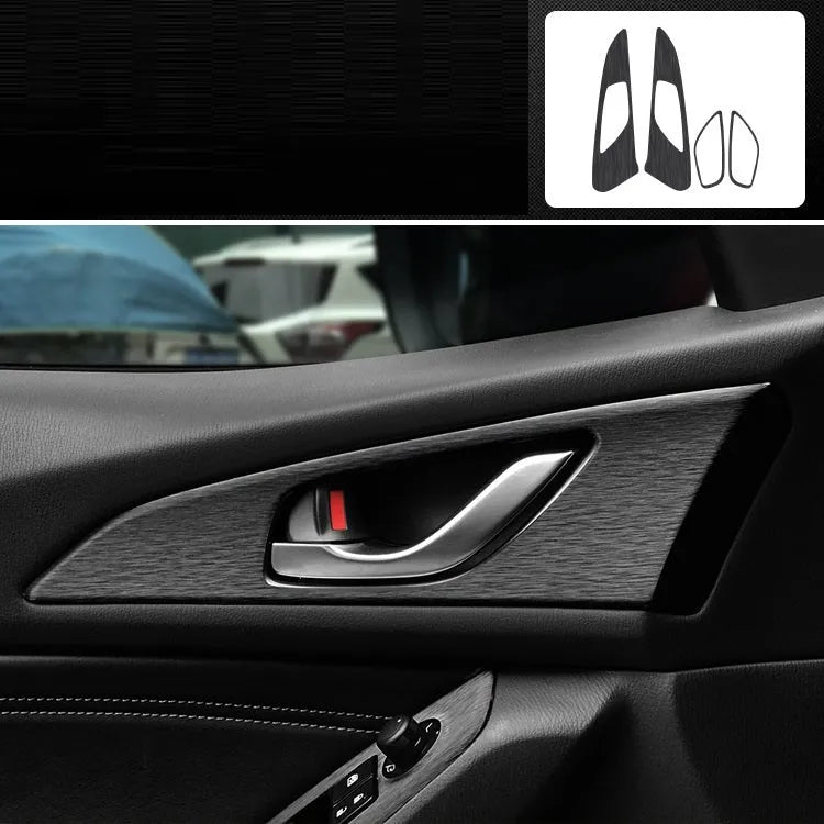 Car interior modification sticker kit for dashboard and centre console customisation with carbon fibre pattern