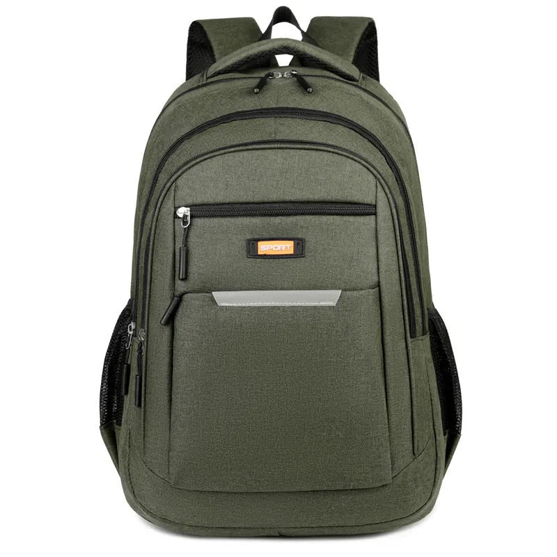 Men's casual Oxford cloth backpack in grey, black, green, or blue colour with breathable design