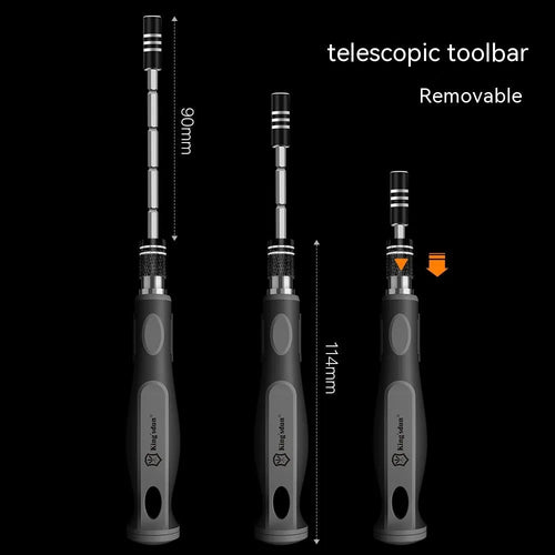 32-in-1 screwdriver repair tool set with 30 bits in black PP plastic case