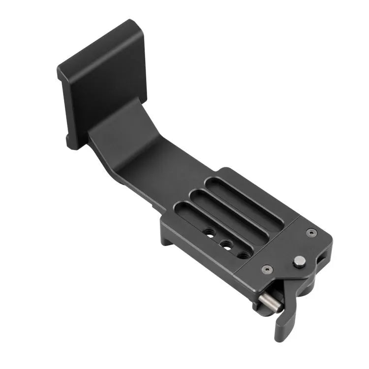 Black LinJia YunHe 2S camera handle extension kit showing dual grip positions with stabiliser accessory