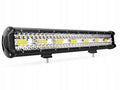 Three-row automotive LED strip work light in aluminium housing with mounting bracket, 6500K output