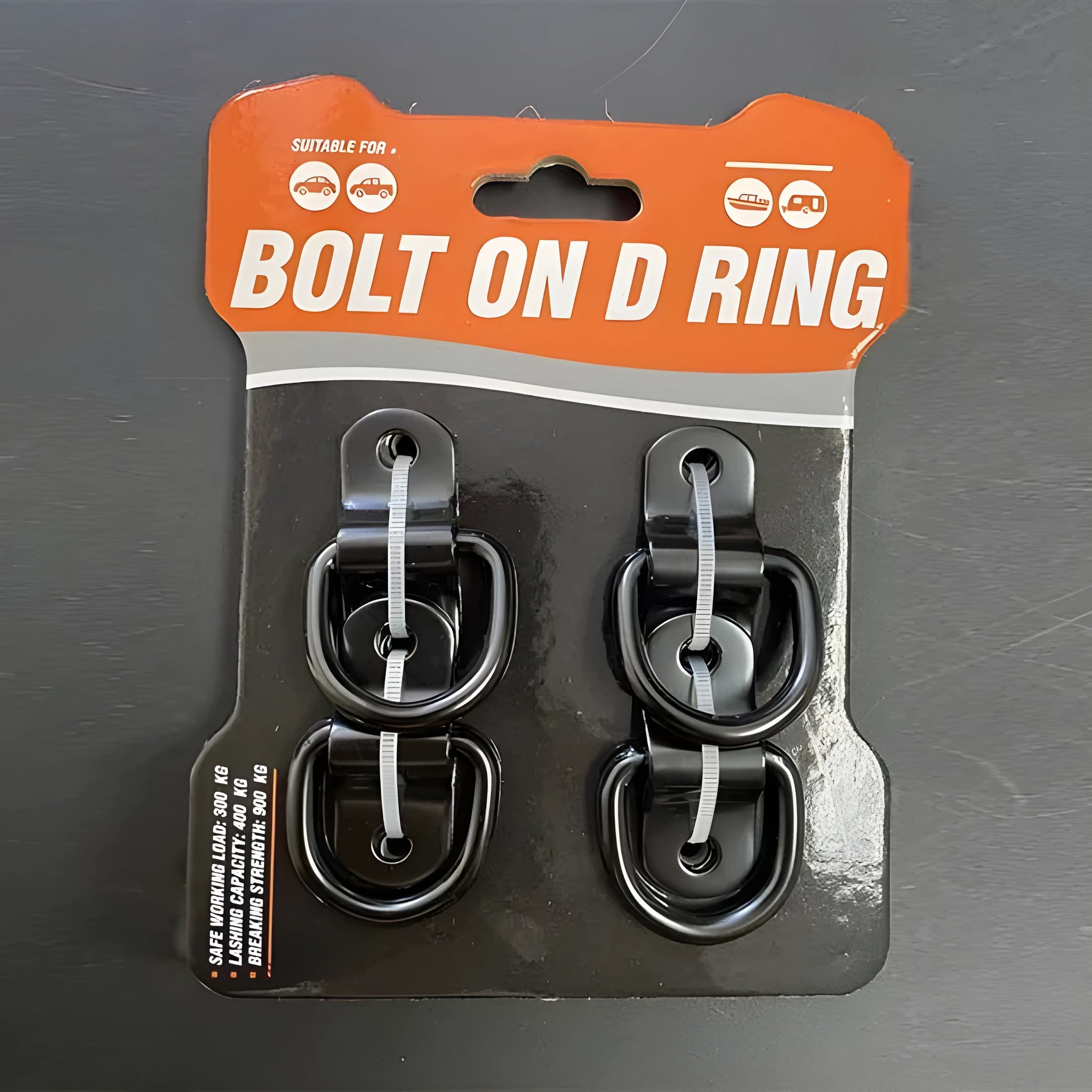Galvanised pull ring floor hook for trucks in black finish with carbon steel construction