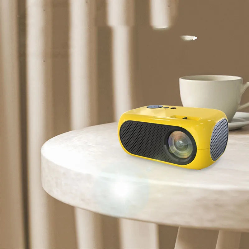 M24 Micro Mini Projector in gold or white colour with compact 190x168x82mm size and 252g weight