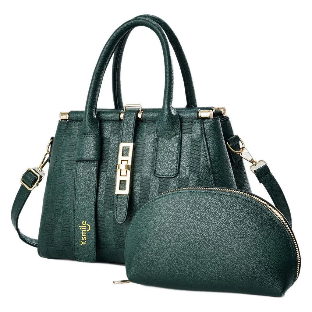 Round PU leather crossbody handbag with adjustable strap in seven colour options.