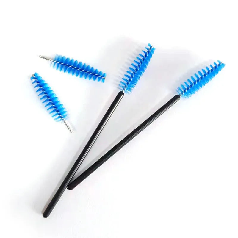 Rigui 50pcs plastic eyelash brush set in black, pink, red, blue, white, yellow and purple