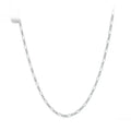 Simple side silver necklace with 925 silver pendant and adjustable curb chain for women