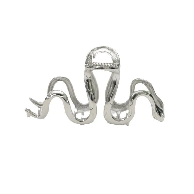 Slytherin serpentine metal barrettes 10.5cm long in silver electroplated finish