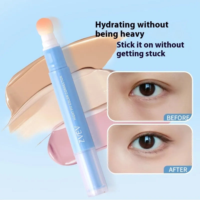 Concealer pen with sponge brush applicator and three colour shade options.