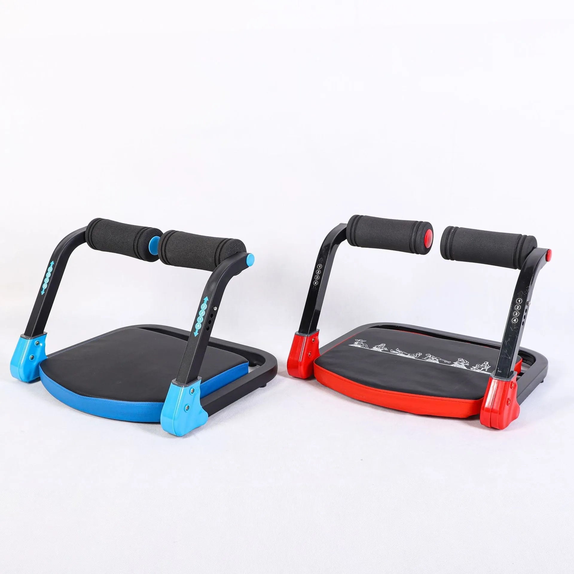 Mini multifunctional abdominal exercise device in red or sky blue colour for home, office, and outdoor fitness