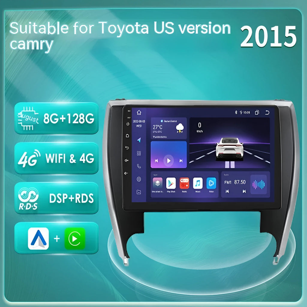 10-inch car navigation and MP5 all-in-one unit for Toyota Camry 2015 dashboard.