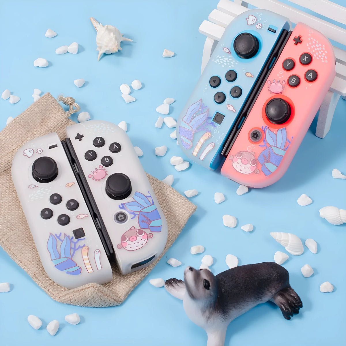 Pawdiary Nintendo Switch Oled protective case in Seabed Discovery colour design