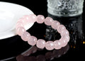 Pink bamboo and crystal barrel bead bracelet with geometric 11-12mm beads