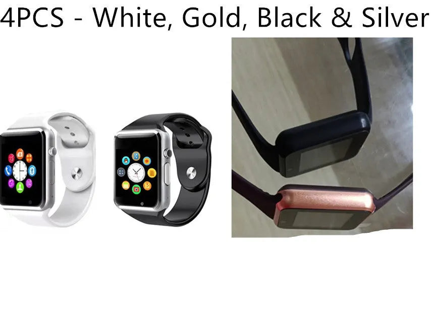 A1 Smart Watch with 1.54-inch touchscreen in black, silver, white, gold, pink, red, green or blue colour options